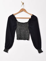 長袖 ラメ デザイントップス