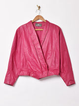 ピンク デザインレザージャケット