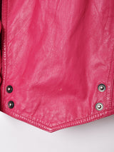 ピンク デザインレザージャケット