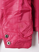 ピンク デザインレザージャケット
