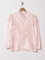 アメリカ製 レースデザイン 長袖ブラウス