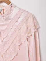 アメリカ製 レースデザイン 長袖ブラウス