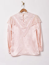 アメリカ製 レースデザイン 長袖ブラウス