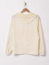 レースカラー 長袖 ブラウス