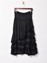 ラメ刺繍 ティアードスカート