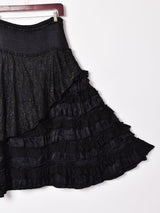 ラメ刺繍 ティアードスカート