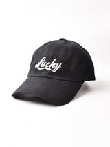 【3色展開】刺繍入り コットンキャップ  Lucky