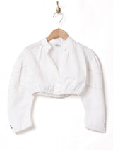 オーストリア製 刺繍入り クロップドブラウス