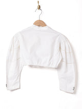 オーストリア製 刺繍入り クロップドブラウス