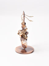 ブラウン×ホワイト ダングルピアス