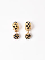 ボール ダングルイヤリング ゴールド×ブラック