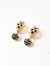 ボール ダングルイヤリング ゴールド×ブラック