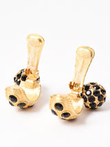 ボール ダングルイヤリング ゴールド×ブラック
