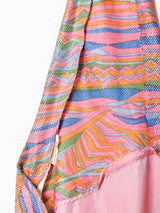 70's   ラメ糸混 総柄ホルターネックワンピース