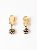 ボール ダングルイヤリング ゴールド×ブラック