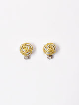 スパイラル イヤリング ゴールド×シルバー