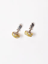 スパイラル イヤリング ゴールド×シルバー