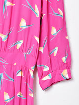 アメリカ製 総柄長袖ワンピース