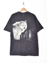 オオカミ プリントTシャツ
