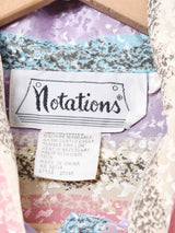 パステルカラー ボウタイ 長袖ブラウス