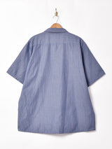 アメリカ製 パッチ付き 半袖ワークシャツ