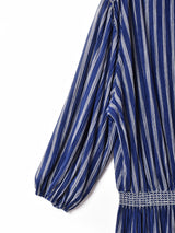 ラメ ストライプ プリーツワンピース