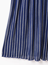 ラメ ストライプ プリーツワンピース