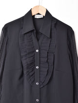 ドイツ製 シアースリーブ フリルブラウス