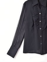 ドイツ製 シアースリーブ フリルブラウス