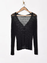 ビーズデザイン クロシェカーディガン