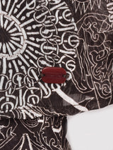 総柄 長袖 シアーシャツ