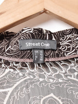 総柄 長袖 シアーシャツ