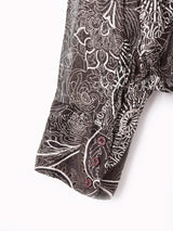 総柄 長袖 シアーシャツ