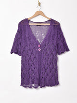 半袖 クロシェカーディガン