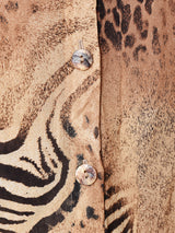 アニマル柄 オーバーシルエット 七分袖シャツ