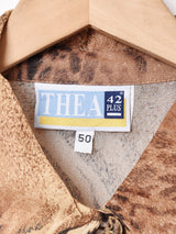 アニマル柄 オーバーシルエット 七分袖シャツ