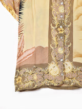 総柄 半袖 シアーシャツ