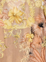 総柄 半袖 シアーシャツ