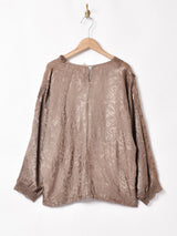 イタリア製 織り柄 装飾 長袖ブラウス