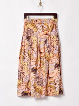 総柄 ベルト付き フレアスカート