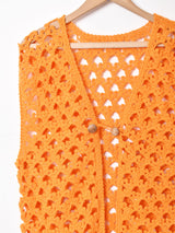 ロングクロシェベスト