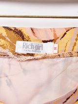 総柄 ベルト付き フレアスカート