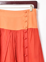 切り替えデザイン サイドボタン フレアスカート