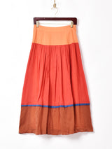 切り替えデザイン サイドボタン フレアスカート