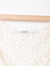 7分袖 クロシェカーディガン