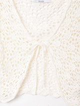 7分袖 クロシェカーディガン