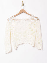 7分袖 クロシェカーディガン