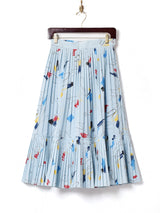 総柄 プリーツ ティアードスカート