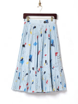 総柄 プリーツ ティアードスカート