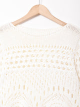 イタリア製 長袖 クロシェトップス